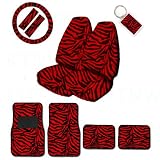A Set of 2 Universal Fit Animal Print High Back Bucket Seat Covers, Wheel Cover, 2... by MULTI_B