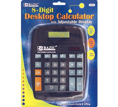 Bazic 8-Digit Large Desktop Calculator (Case of 48) (3001-48)