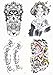 Dalin 4 Sheets Fashion Temporary Tattoos, Koi Fish, Words, Lady