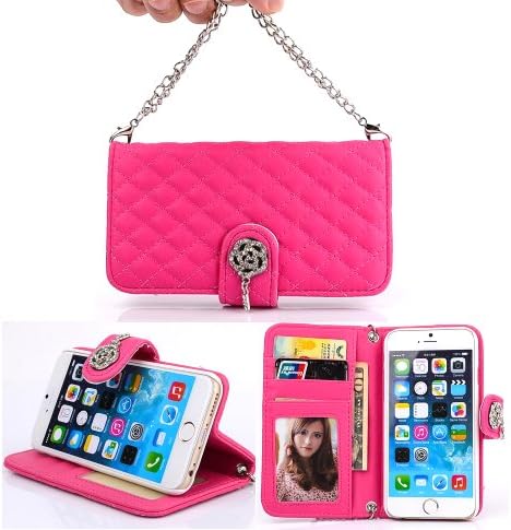 iPhone 6 Plus Case,Candywe#06 Case for iPhone 6 Plus (5.5),iPhone 6 Plus leather,iPhone 6 Plus leather case,Fashion Handbag Flip Leather Wallet Card Shell Pouch Stand case cover for iPhone 6 Plus (5.5) (2014) Rose