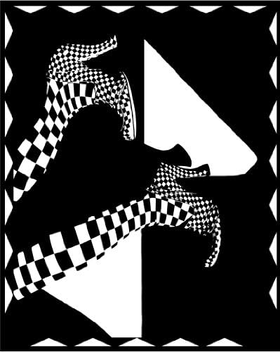 Checkered High Heels Wall Art Decal Sticker Home Decor