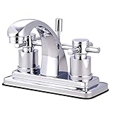 Kingston Brass KS4641DX Concord 4-Inch Centerset Lavatory Faucet with Concord Cross Handle, Polished