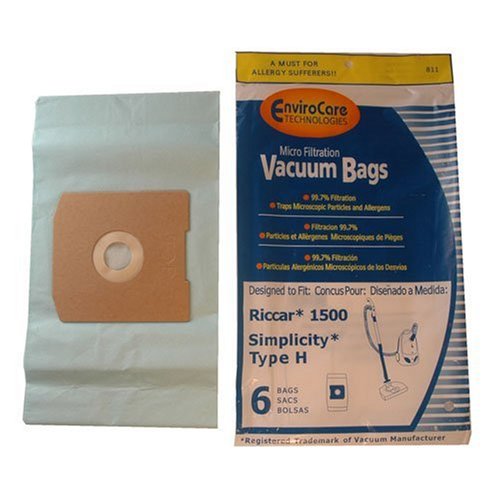 Riccar 1500 Simplicity Type H Vacuum Bags 6 pk. by EnviroCare