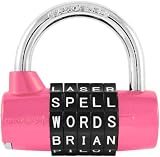 Wordlock PL-001-PK 5-Dial Padlock, Pink
