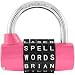Wordlock PL-001-PK 5-Dial Padlock, Pink