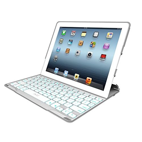 ZAGG  PROfolio+ Ultrathin Case with Backlit Bluetooth Keyboard for iPad 2/3/4-White
