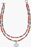 Florida Gators 5/8 Sterling Silver Gator Head on 18 Two Strand Color Bead Necklace