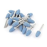 uxcell マウントポイント　研削ヘッド　メタル製　シルバートーン 3mmシャンク径 10mmヘッダサイズ 22個入り