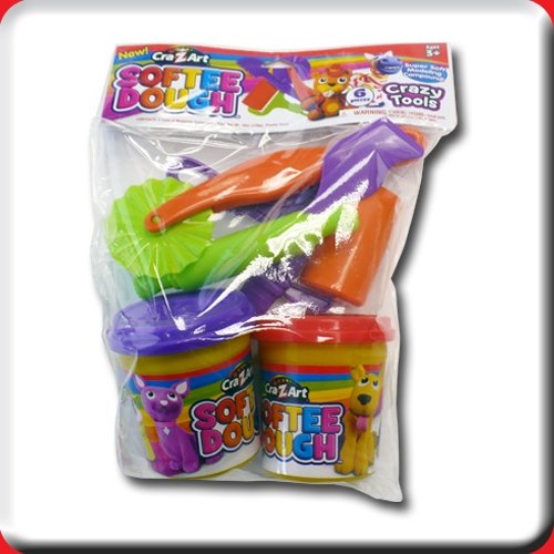 Cra-Z-Art Softee Dough 6 Pc Crazy Tools Super Soft Modeling Compound Play Set