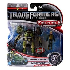 Transformers Dark of the Moon Mechtech Human Alliance 3 in 1 Private Dedcliff Sandstorm Autobot Actionfigur, 10cm