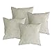 Deconovo Decorative Cushion Cover for Patio Chair - Faux Linen, Square Throw Pillow Case (Cream, 18x18 in, Set of 4)