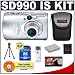 Canon PowerShot SD990 IS 14.7MP Digital Camera with 3.7x Image Stabilized Zoom (Silver) + NB-5L Battery + 4GB Card + Cameta Bonus Accessory Kit