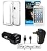 iPhone 7 Case with accessory bundle - Clear Invisible Slim Case + 3-pack Ultra Clear Screen Protector + Car USB Charger + Wall USB Charger + Apple Certified [MFI] lightning Cable (5-items)