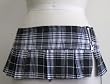 Living Dead Souls Womens TARTAN PLAID MINI SKIRT WITH FLOCKING- Black/White