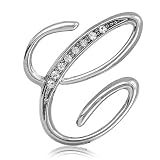 Silver Toned Initial Letter Brooch Pin - C - Ideal Gift For Anniversary, Engagement, Wedding, Birthday, Romantic For Her