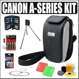 Click here to buy Accessory Kit for the Canon Powershot A470 A580 A590 Digital Cameras by Canon.
