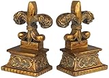 Gold Finish Fleur De Lis Bookends