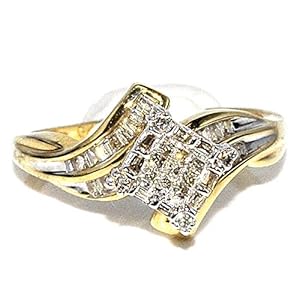 0.5ct Princess Cut Diamond Engagement Ring 14K Yellow Gold