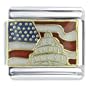 Usa Capitol On Flag Italian Charm Bracelet Link