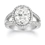 18k White Gold Oval Diamond Ring, (5.07 ct, H Color, I Clarity Center Stone; 5.56 cttw), Size 7