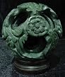 Unique Corporate Business Gift Woman / Man - 6" Jade Six Layer Dragon Puzzle Ball Paper Weight