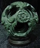 Unique Corporate Business Gift Woman / Man - 6" Jade Six Layer Dragon Puzzle Ball Paper Weight