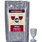 5.5oz Plastic Wine Glasses 2pc Clear 40ct - 10 Pack