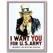 Nostalgic World War 1 Tin Sign : Uncle Sam - I Want You