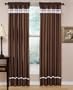 Spa Collection Curtains Chocolate and White Stripe Set of 2 Window Panels Coverings Treatments