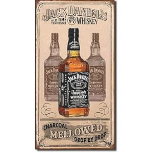 Jack Daniel's Charcoal Mellowed Whiskey Distressed Retro Vintage Tin Sign Jack Daniel's Charcoal Mellowed Whiskey Distressed Retro Vintage Tin Sign