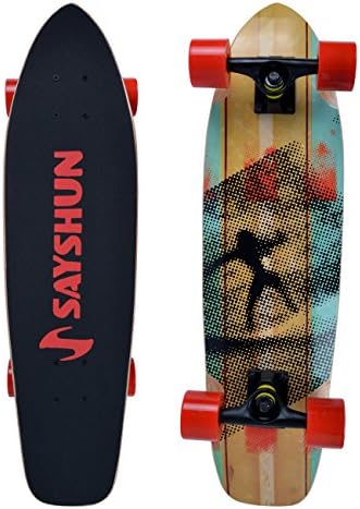 SAYSHUN 28" Cruiser Board Maple Complete Skateboard for Beginners and Professional
