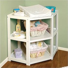 Diaper Corner Changing Table in White