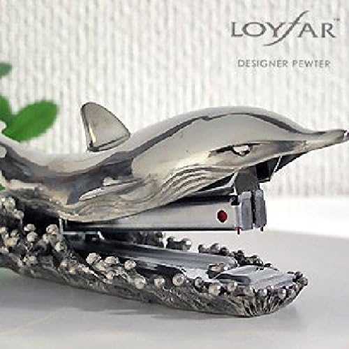 LOYFAR pewter stapler of dolphin to jump over the waves raised splash large