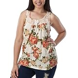 51cWbu9NGoL. SL160  Juniors Plus Size Pure Energy Ivory/Rust Sleeveless Fashion Top 4