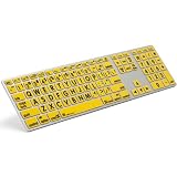 Apple Keyboard - Large Print Yellow Keys with Black Print