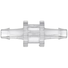 Value Plastics N004-9 Straight Through Tube Fitting with 500 Series Barbs, 1/16" (1.6 mm) ID Tubing, Clear Polycarbonate (25-Pack)
