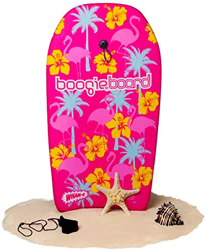 Boogie Board 33 Bodyboard - Durable Fiberclad Deck with Phuzion Core and Leash - Choose Your Graphics (Hawaiian Hipster, Flamingo)