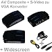 AV Composite Cinch + S-Video/ SVHS zu VGA | Video Adapter Konverter Wandler Pc TV - WIDESCREEN Unterst�tzung