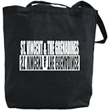 Canvas Tote Bag Black  St. Vincent & The Grenadines Negative  Country