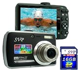 SVP Xthinn-737 Black 7MP 3x Optical zoom 3-inch LCD Digital Camera + FREE 16GB High Speed SD Memory Card