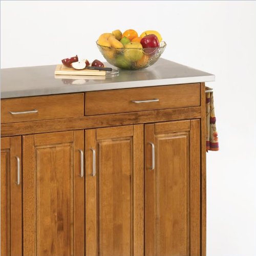 Home Styles 9200-1062 Create-a-Cart 9200 Series Cabinet Kitchen Cart Stainless Steel Top, Cottage Oak Finish