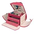 "Olivia" Mele & Co. Rounded Purse Style Croco Faux Leather Jewelry Box in Raspberry
