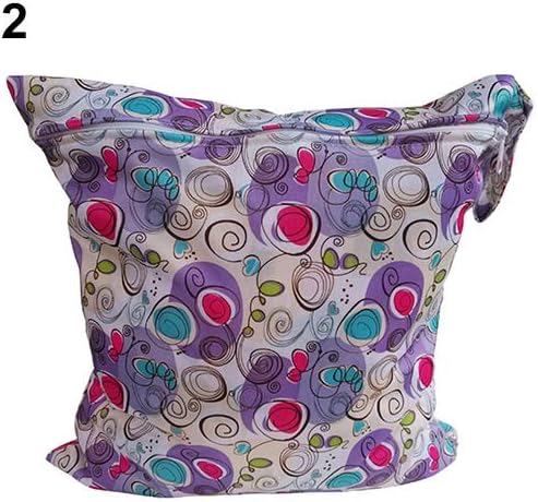 Baby Protable Nappy Washable Wet Dry Cloth Zipper Waterproof Diaper Bag (002)