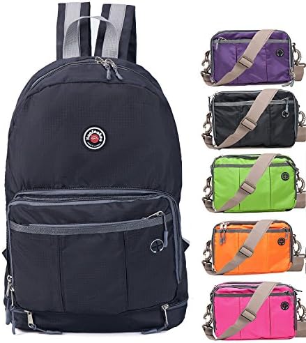 Travel Backpack For Schools - 28l/22l Hopsooken Waterproof Laptop Daypack Bag For Men And Women, Ultra Lightweight School Backpack For Girls, Boys, College Student, Colorful Crossbody Bag Black / 28L Backpack 28 L