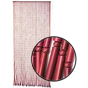 Red Bamboo Beaded Curtains