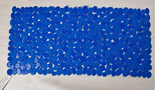 Cobblestone PVC Bath Rugs, Slip-resistant Bath Mat, Non-slip Pad for Tub and Showers, 27.5 X 14 Inches(70x35cm) (Dark Blue)