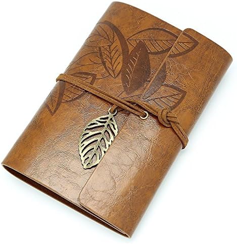 Everycom US Retro Vintage PU Leather Cover Loose Leaf Blank Notebook Journal Diary Gift Dark Brown