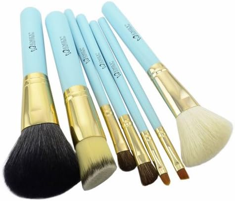 Brush Pot Package Cosmetic Brushes Kit 7pcs Cosmetic Brushes Set (Blue)