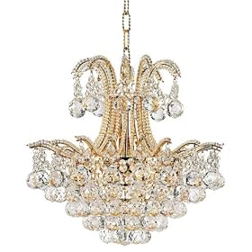 Vienna Full Spectum Palais Gold Crystal 18 Wide Chandelier by Vienna Full Spectrum