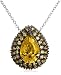 Sterling Silver Yellow Cubic Zirconia Pendant, 18